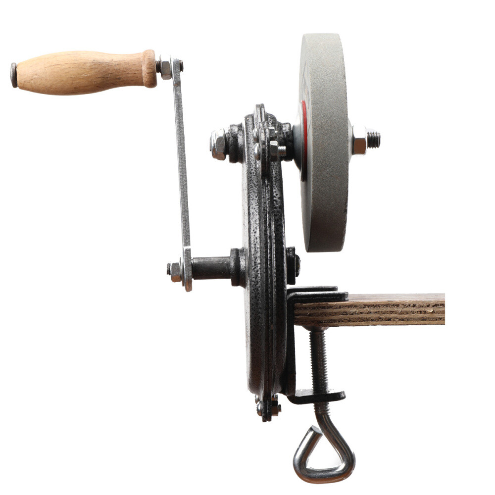 6” Hand Grinder Bench Mount Hand Crank Grinder Sharpener Tool Knives Sharpener