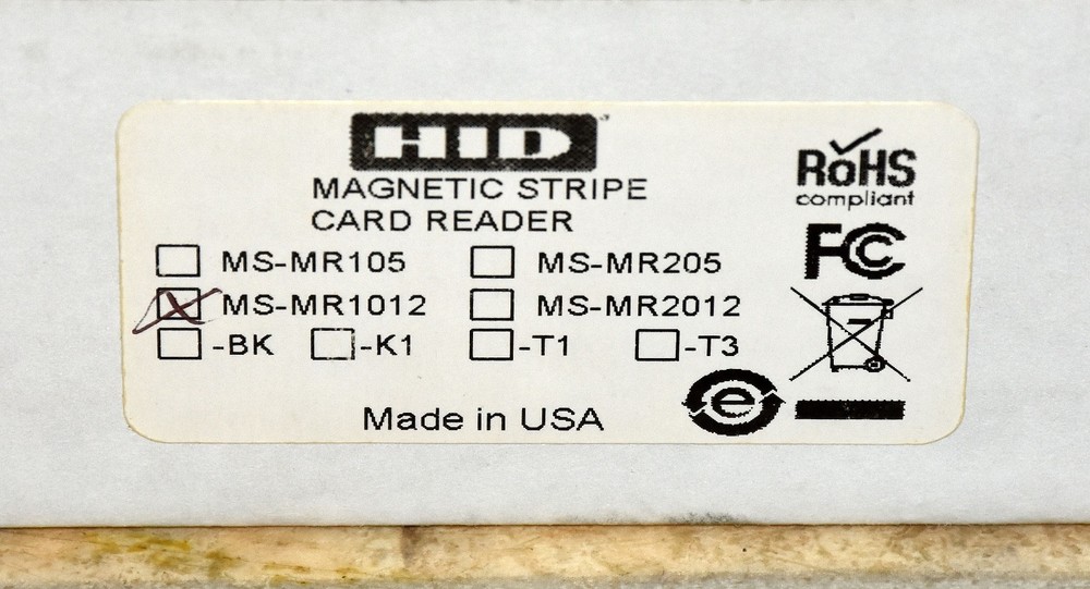 NEW HID / Mercury Security MS-MR1012 Magnetic Stripe Card Reader MR1012 Grey