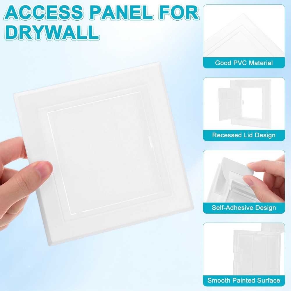 1-Pack Access Panel for Drywall, 4.1x4" Plastic Self Adhesive Cover [White]