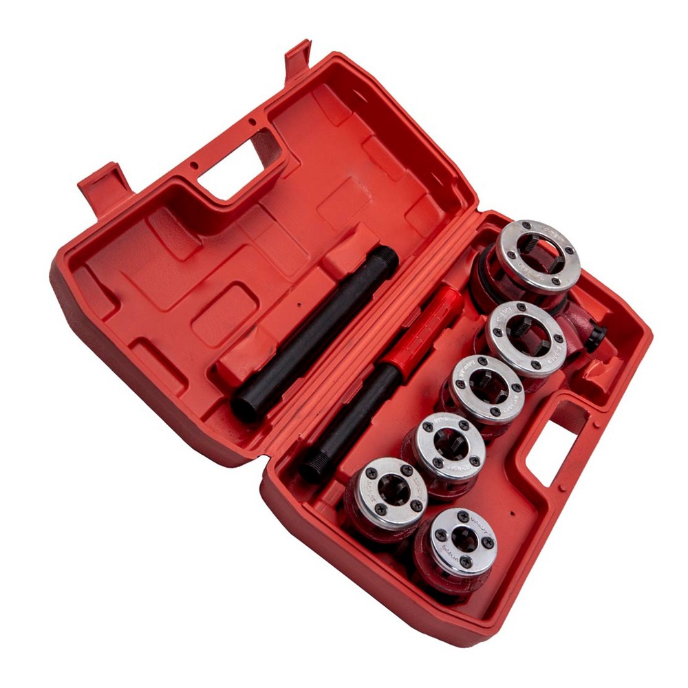 Pipe Threader Ratchet Die Bar Head Handle Tool Kit 1/4'' 3/4'' Pipe Threading