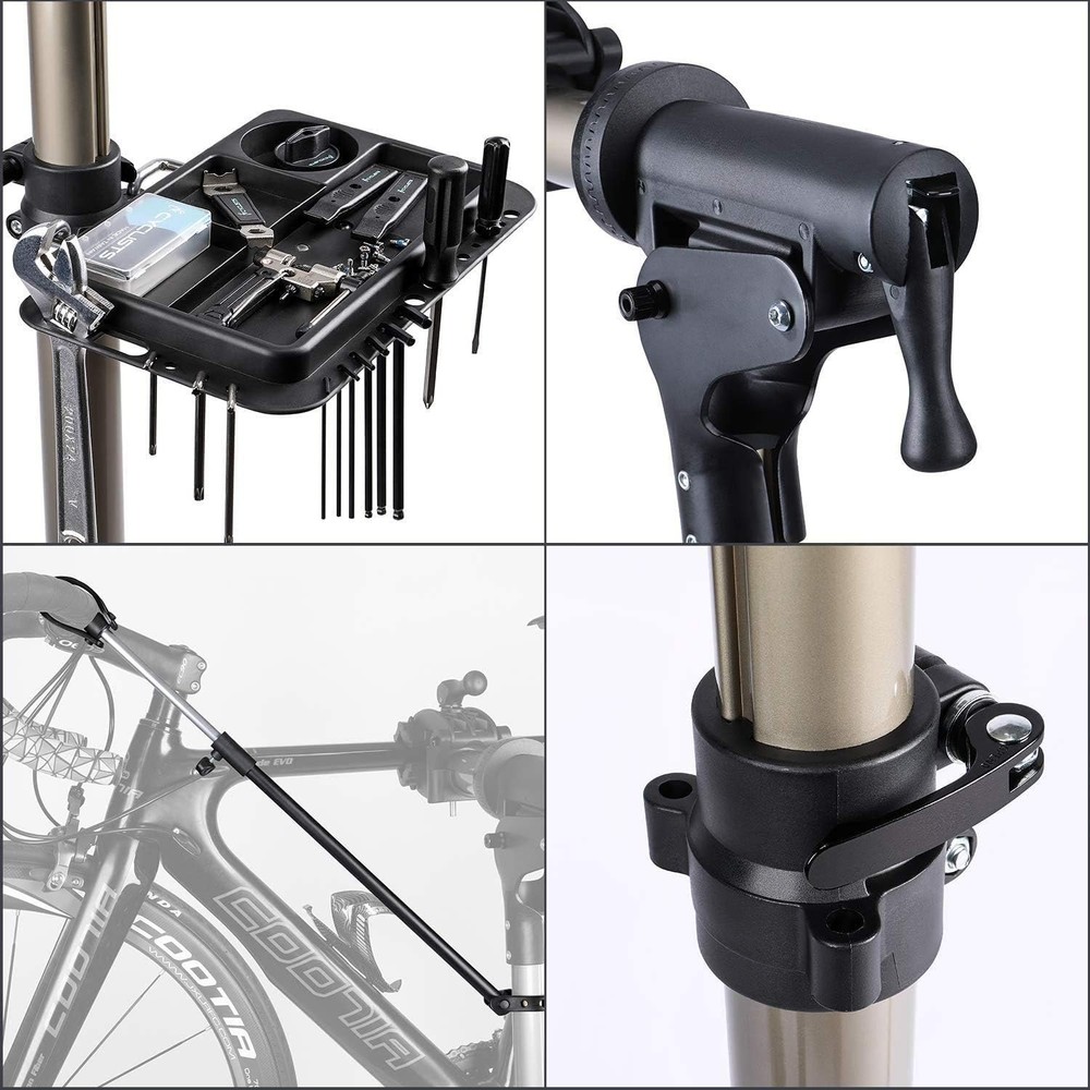 Super Steady Triangle-Based Bike Workstand - Adjustable Height & Rotatable Clamp