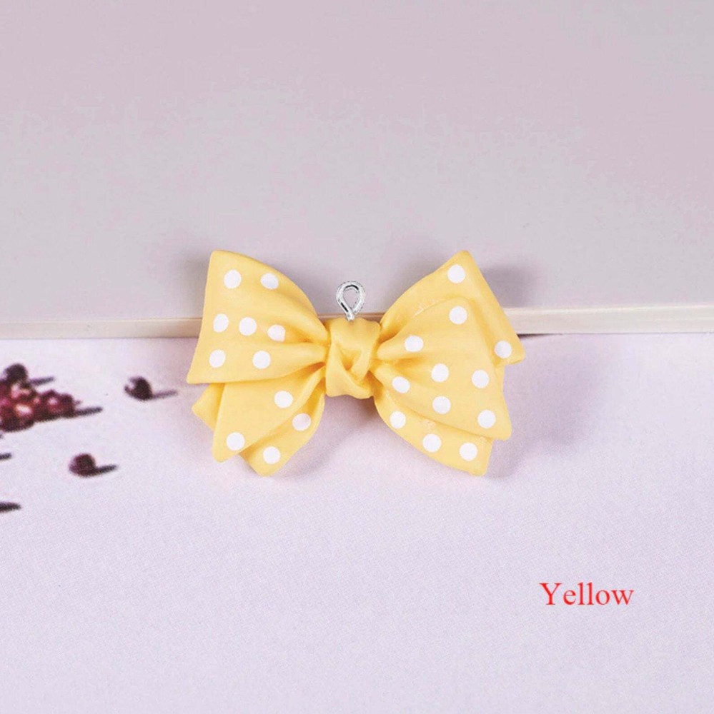 30MM x 20MM Acrylic Polka Dot Bow Charm