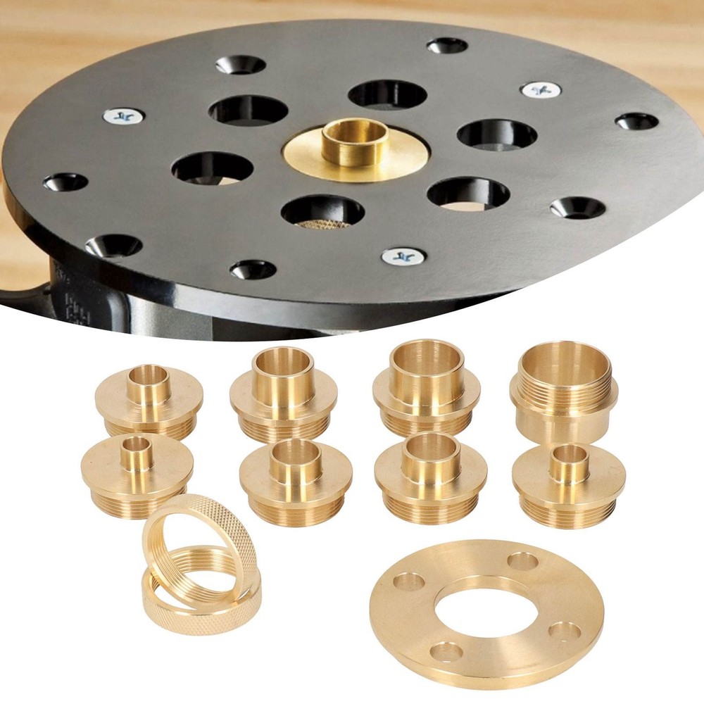 ˇTemplate Router Guides Kit With Lock Nut Adapter Template Guide Bushing Kit For