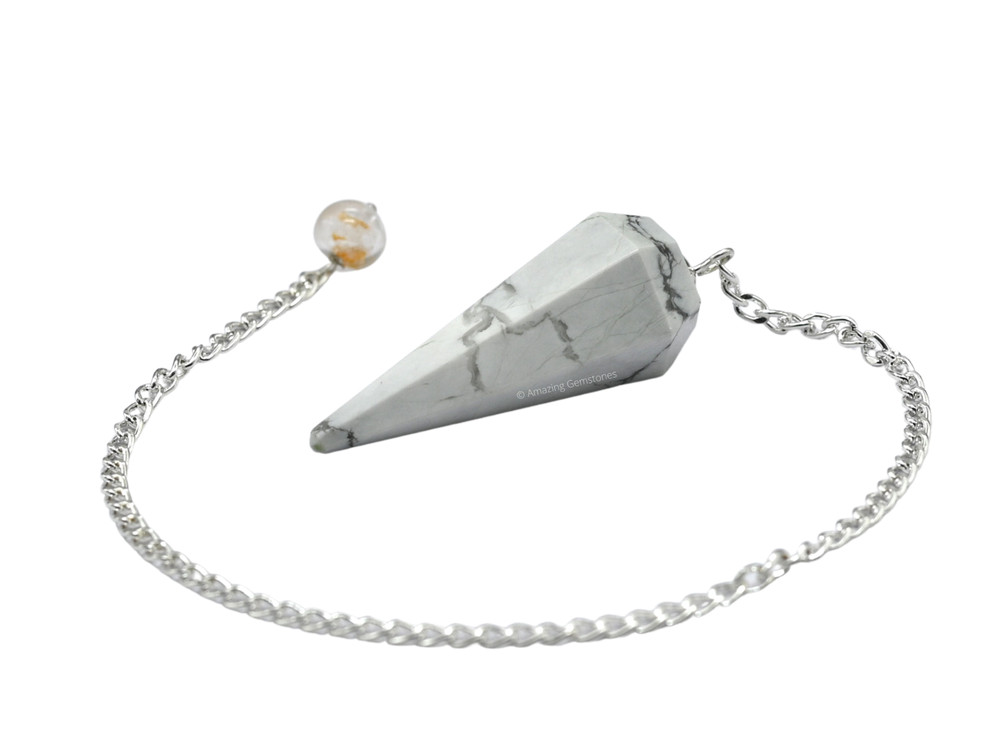 Howlite Dowsing Crystal Pendulum
