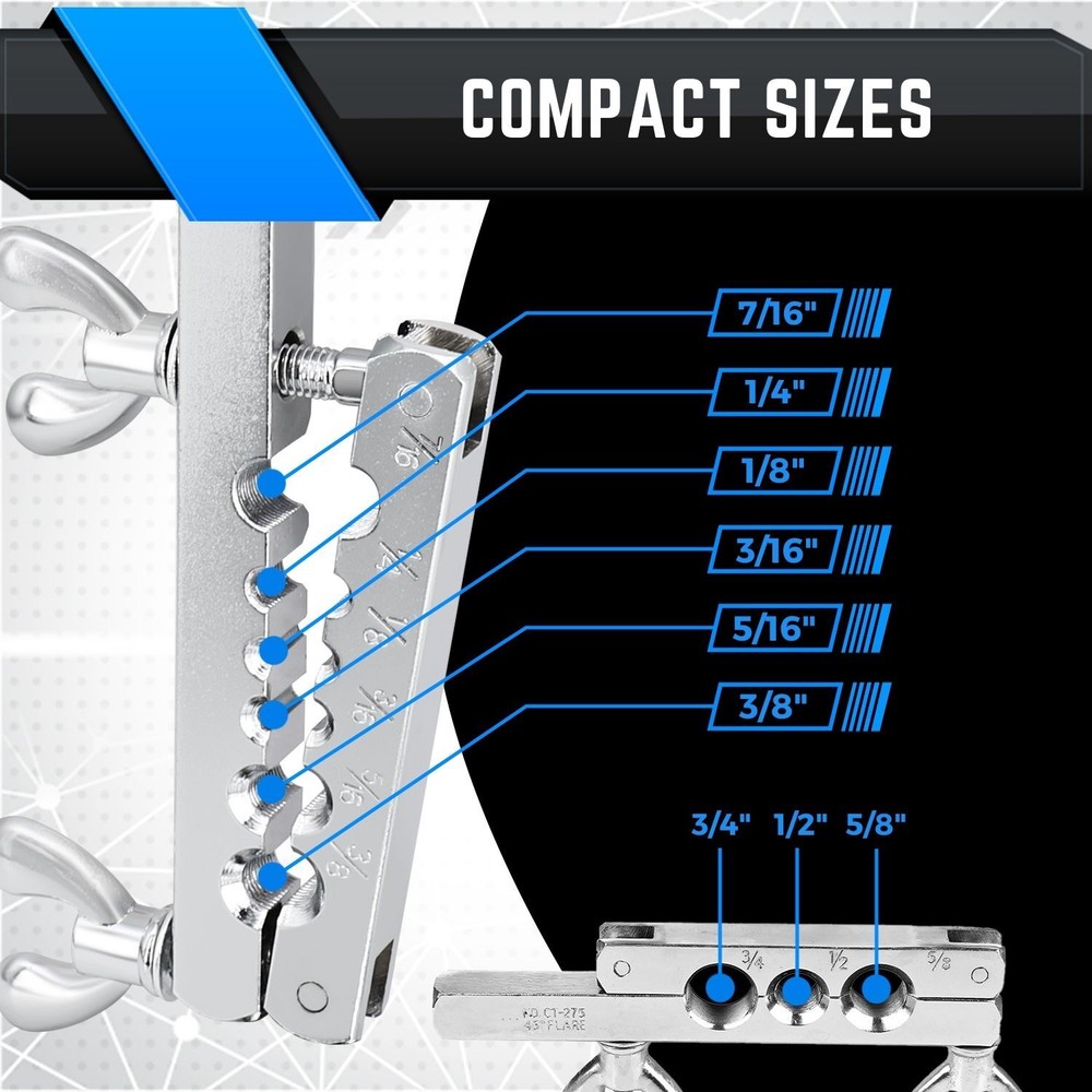 45 Degree Traditional Extrusion Type Flaring & Swaging Tool Kit W/ Carrying Case