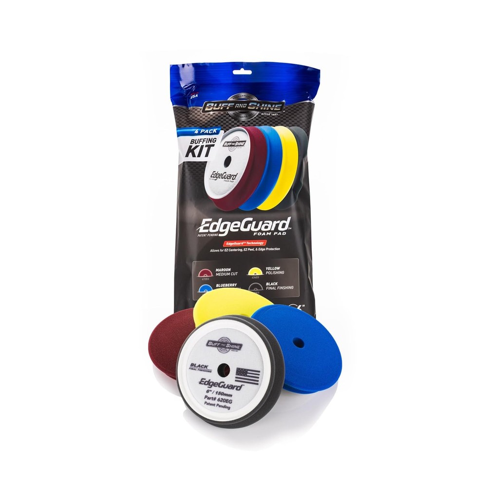 - EdgeGuard Foam Buffing Kit - Multicolor - Multicolor Buffing Kit 6" (4 Pack)
