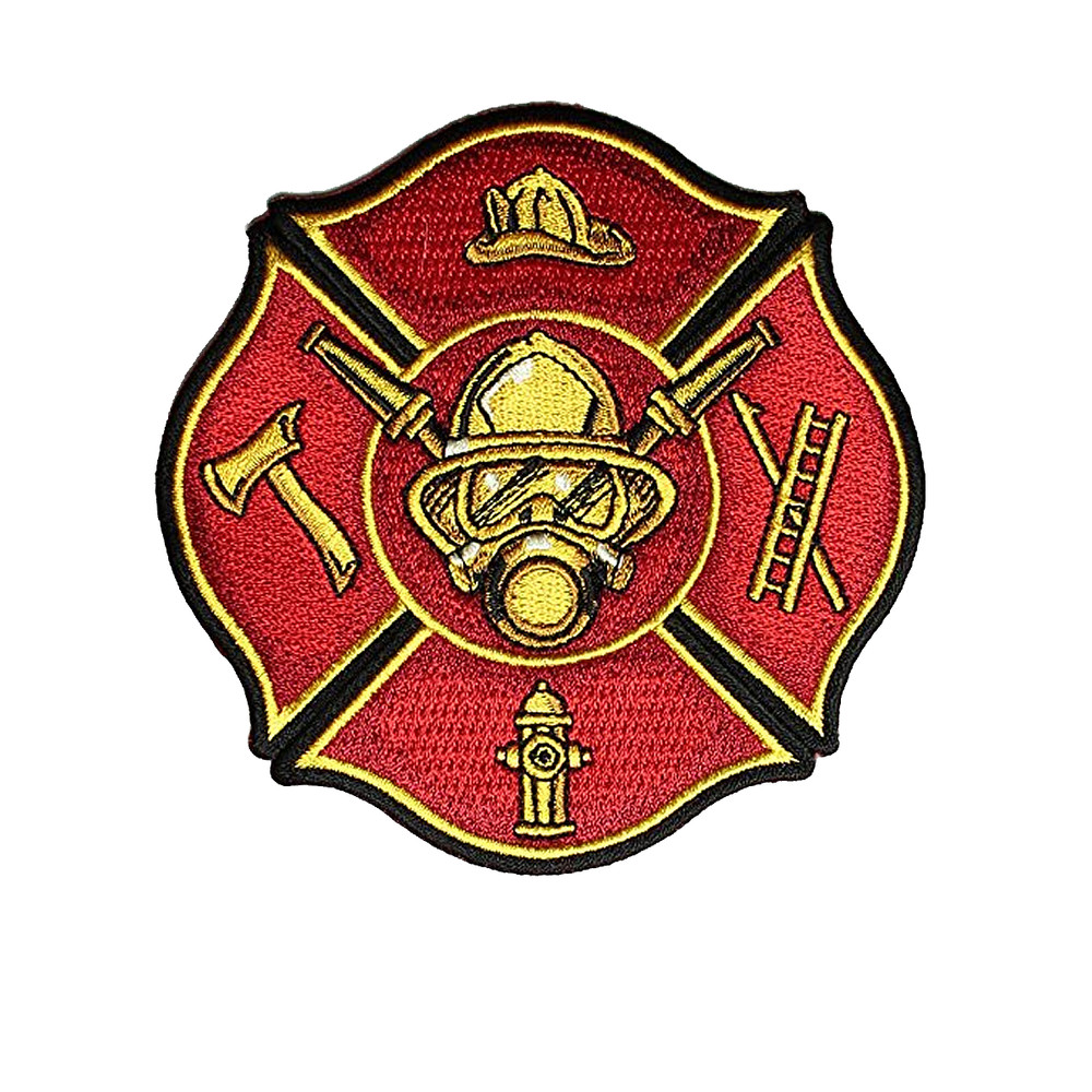FIRE FIGHTER SHIELD PATCH - Color - Veteran Owned Business.