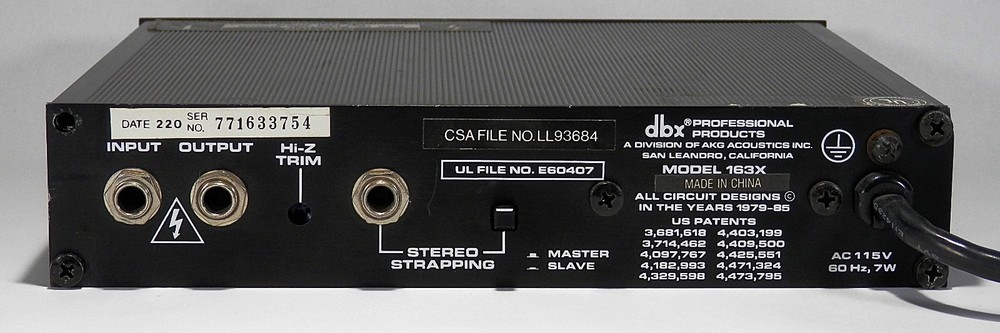 DBX 163X Professional Over Easy Compressor Limiter Signal Processor