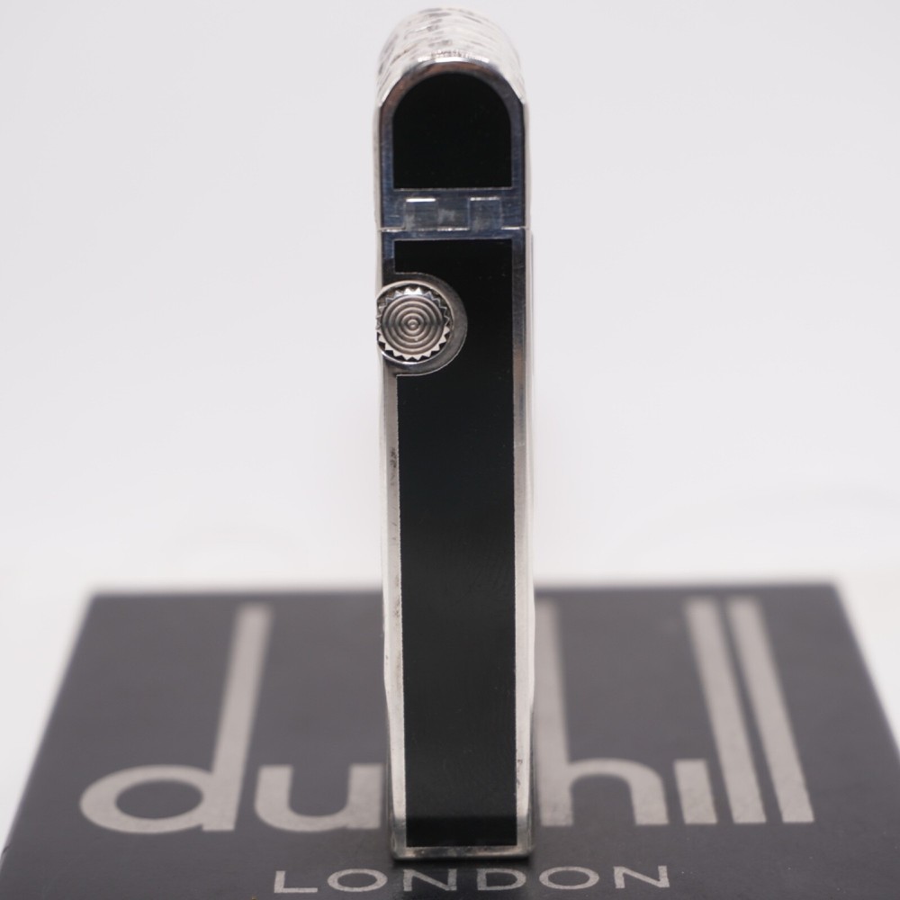 Dunhill Rollagas Lacquer Dome Lighter Silver plated with Black Lacquer_Working
