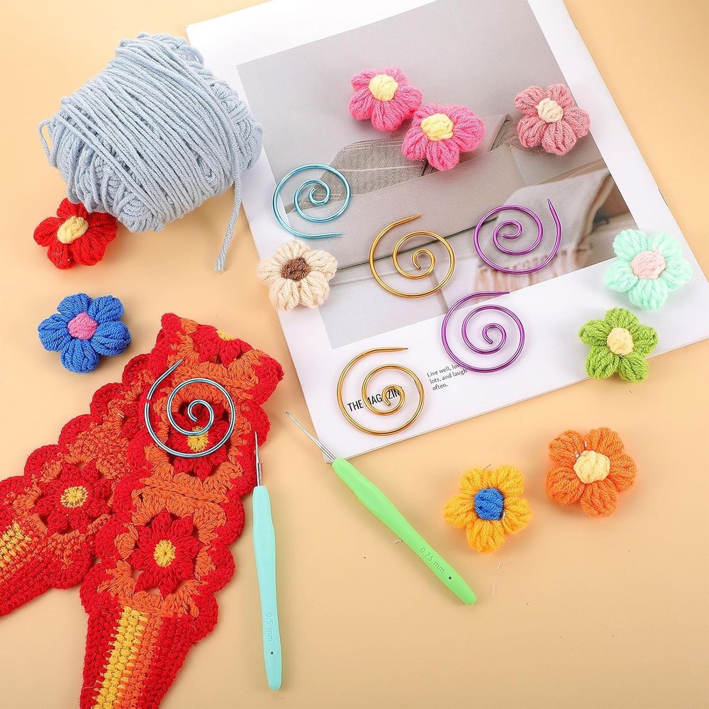 9Pcs Spiral Cable Knitting Needles Circular Yarn Sewing Tools for Knitting Begin