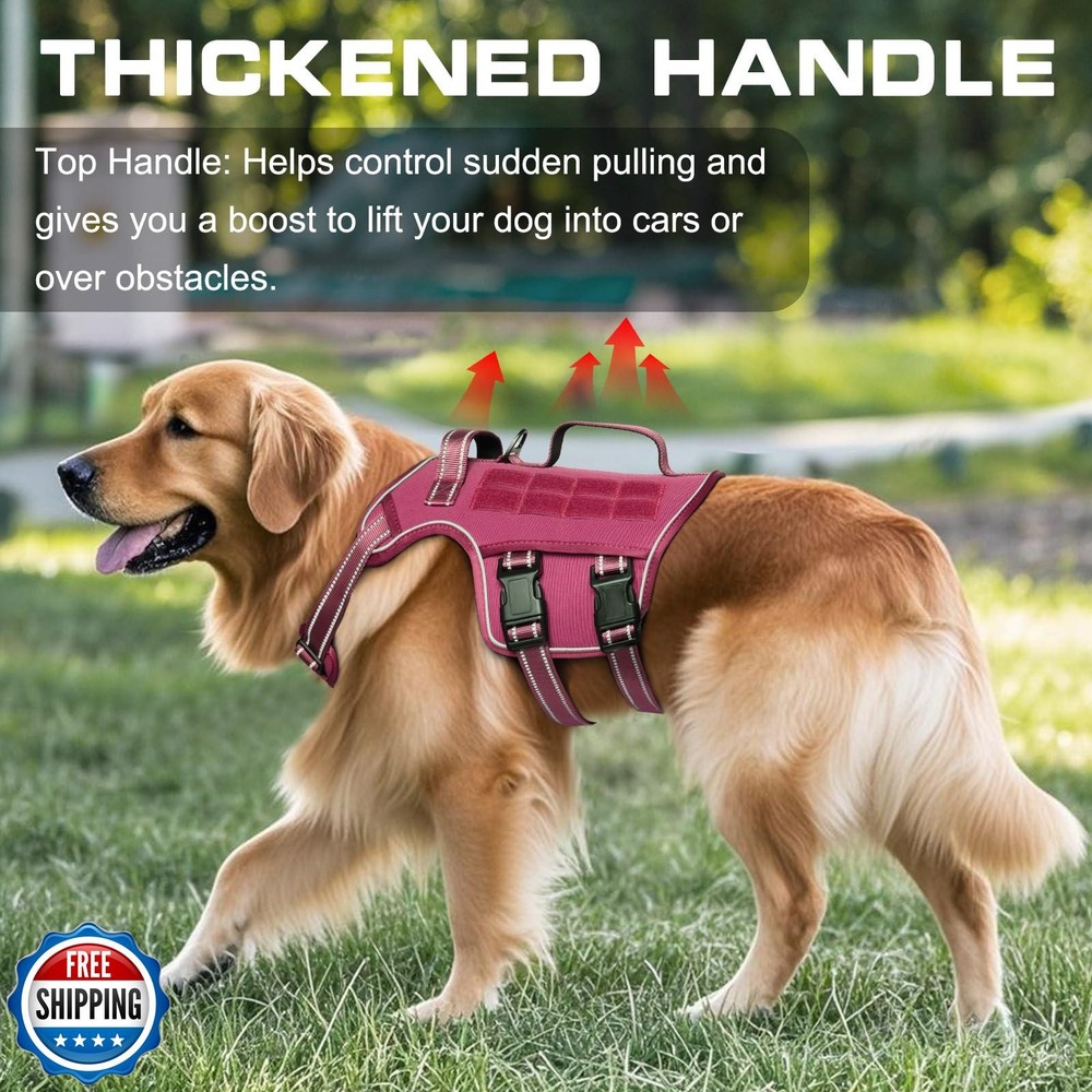 Tactical Dog Harness Medium Sized, Heavy Duty No Pull Dog Harness with Handle
