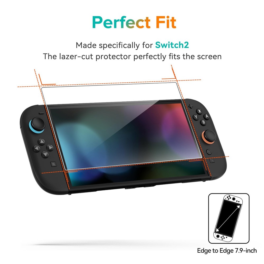 ivoler 3-Pack Screen Protector Tempered Glass for Nintendo Switch 2 Model 202...