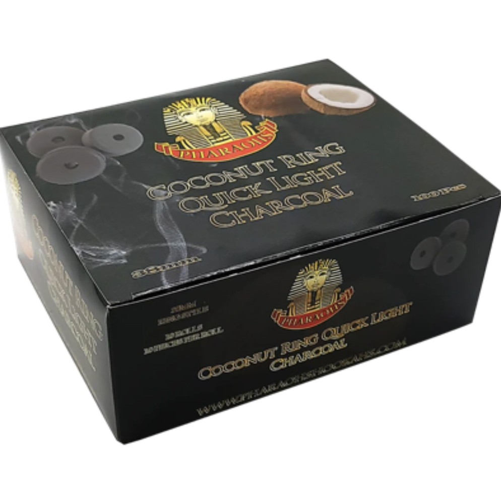 3 Packs Pharaoh’s COCONUT RING QUICK LIGHT CHARCOAL - 38MM 300pcs