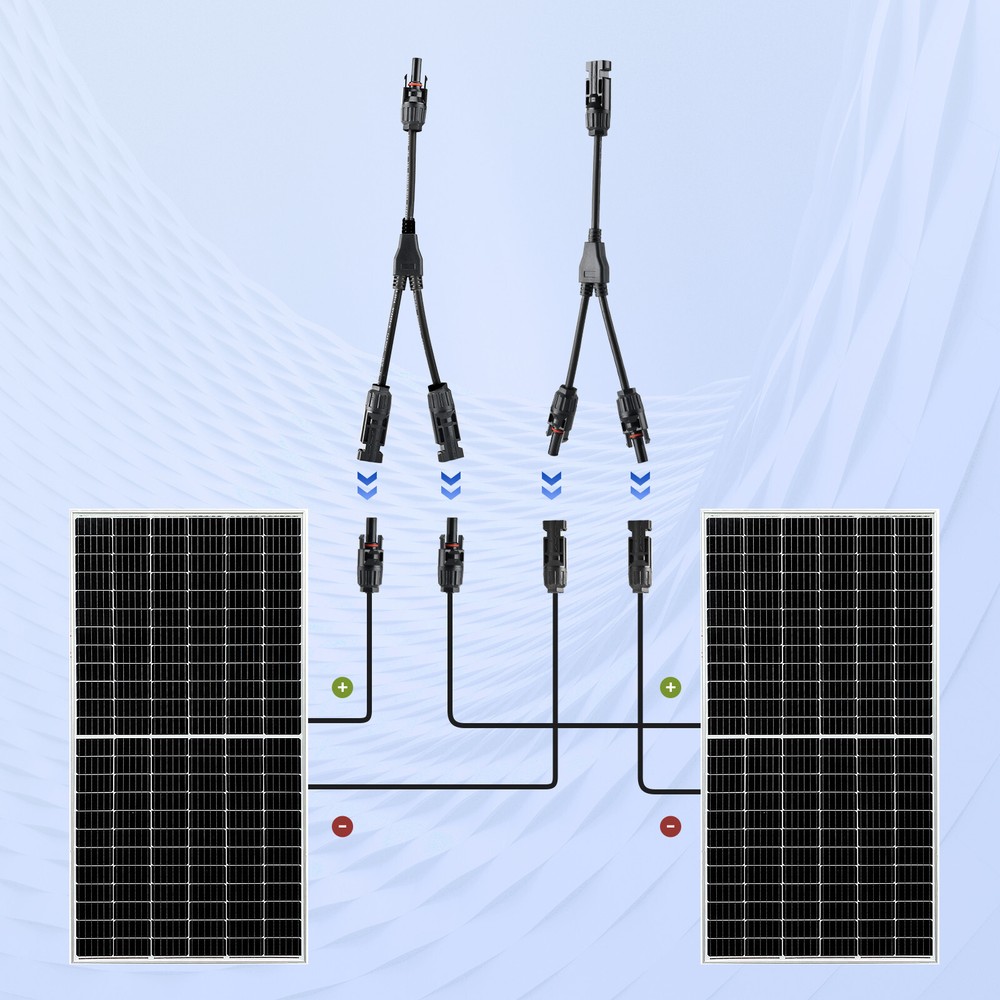 Solar Panel Y Branch Cable Connection Waterproof Adapter Connector Extension