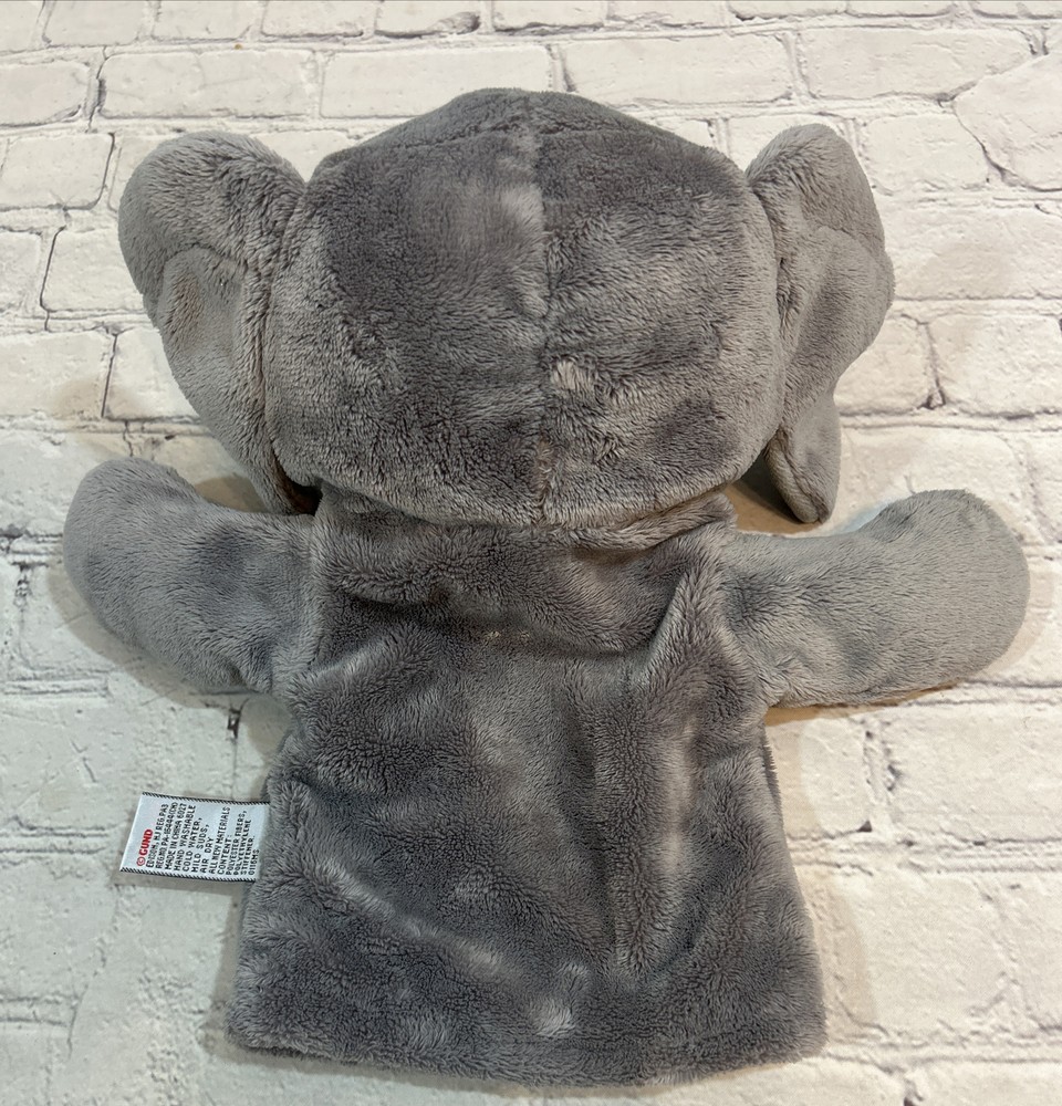 Gund “Edison” Elephant Hand Puppet Pretend Creative Imagination Play Gray 11”