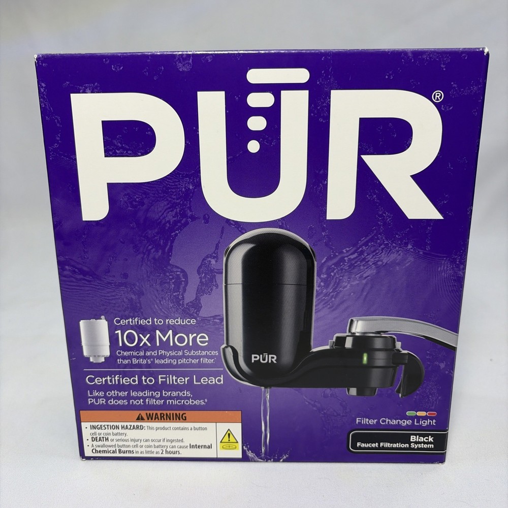 PUR FM-2000B Vertical Faucet Mount Filtration System Sink Water Filter Blac