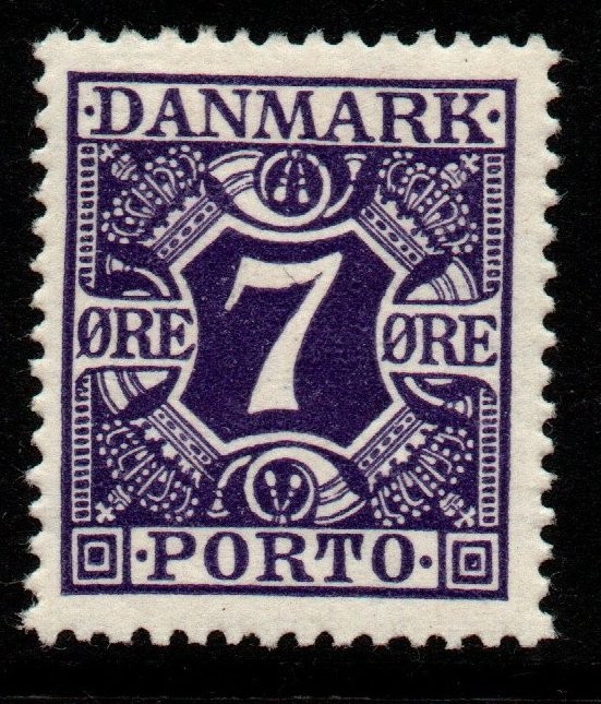 DENMARK SGD226 1930 7o VIOLET POSTAGE DUE MTD MINT