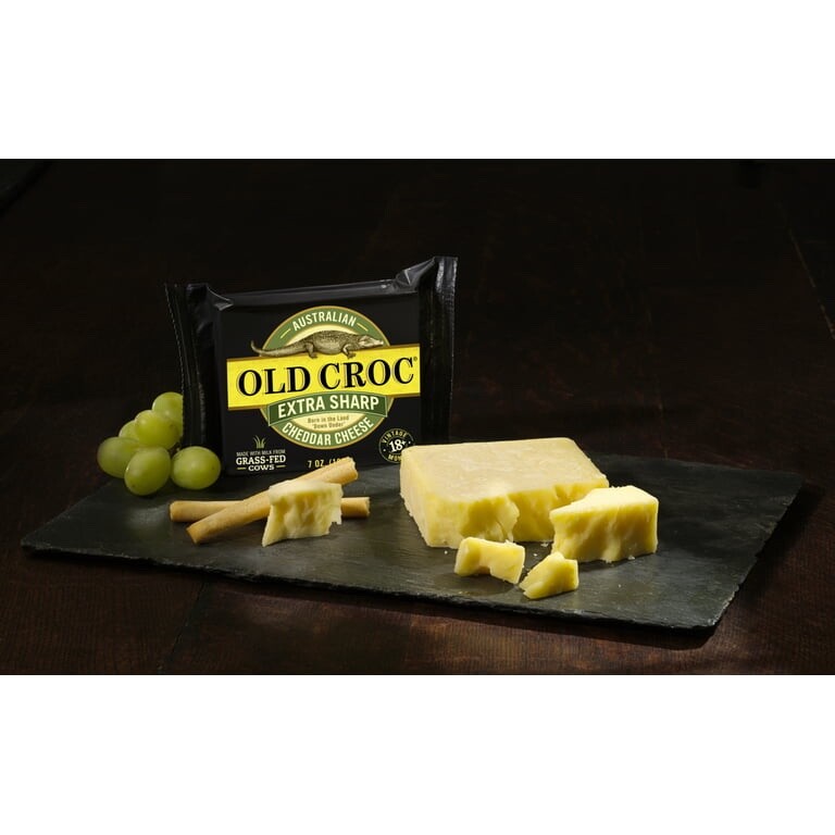 2 Old Croc Grass-fed Extra Sharp White Cheddar, 7oz x 2