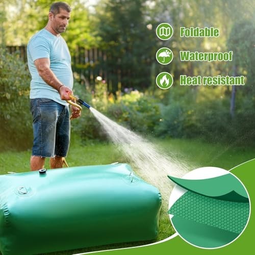 Large Capacity 113L Water Storage Bladder Tank - Foldable Portable Container for