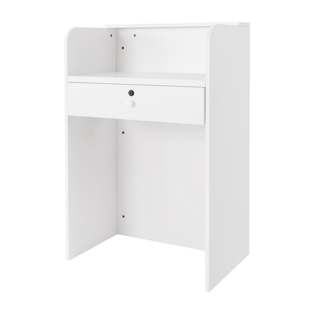 Modern LED Reception Front Desk Checkout Reception Counter with Lockable Drawer