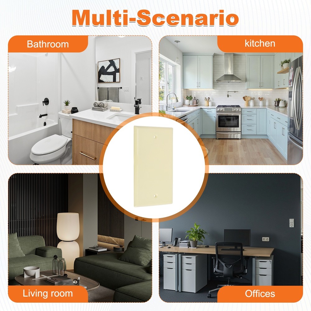 3Pcs Switch Plate Covers, Decorative ABS Outlet Cover, White(Blank)
