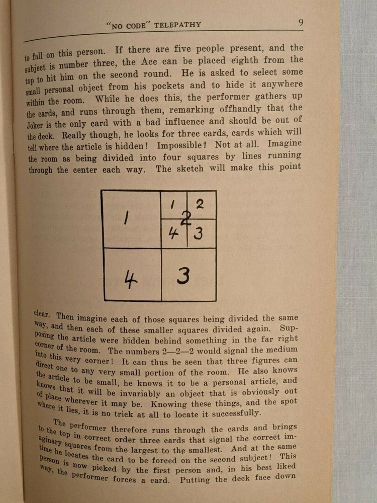 Vtg Max Holden Magic Trick Book Telepathy Two Person No Code Jinx Program # 5