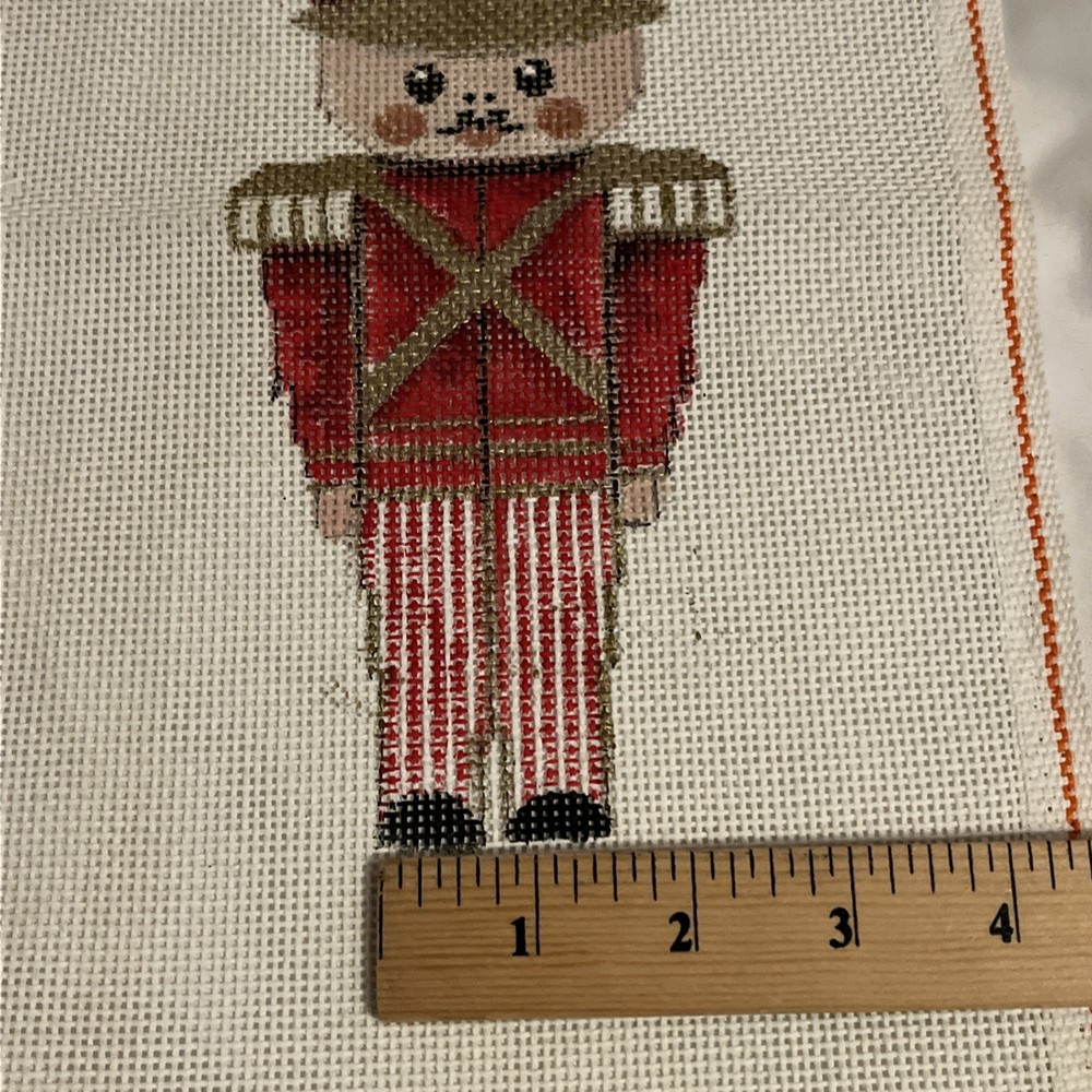Nutcracker Soldier Needlepoint Canvas Hand Painted 14 Count Mesh