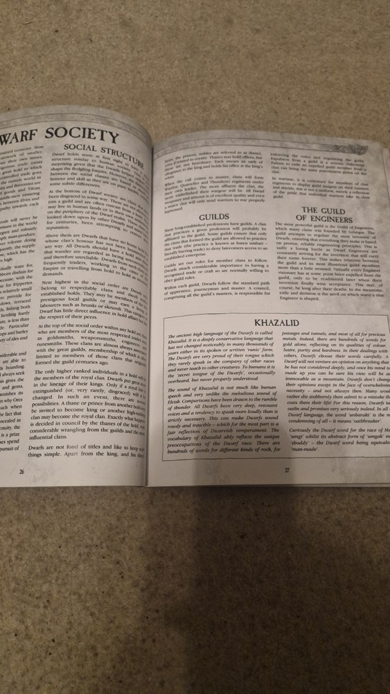 Warhammer Fantasy Dwarf Book Sourcebook Manual