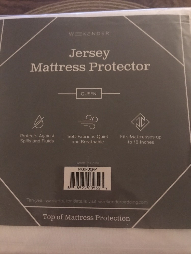 New-Weekender Fitted Jersey Mattress Protector-Queen Size