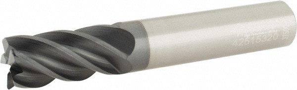 Accupro 1/2" Diam 5 Flute Single End Solid Carbide 0.03" Corner Radius End Mi...
