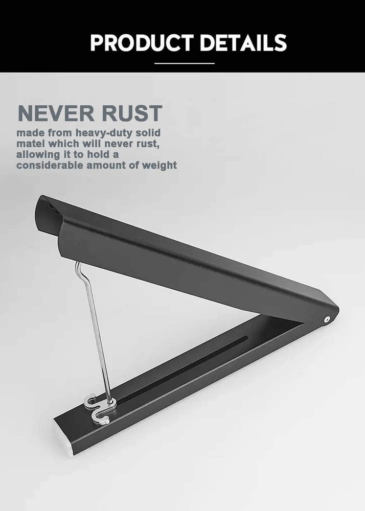 2 PCS Black Retractable Wall Mounted Clothes Rack Folding Drying Hanger