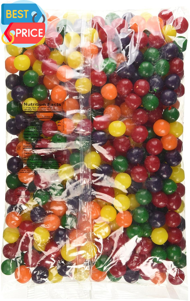 Assorted Fruit Flavored Sour Ball Mix - Bulk Chewy Candy, Sour Cherry, Lemon, Gr