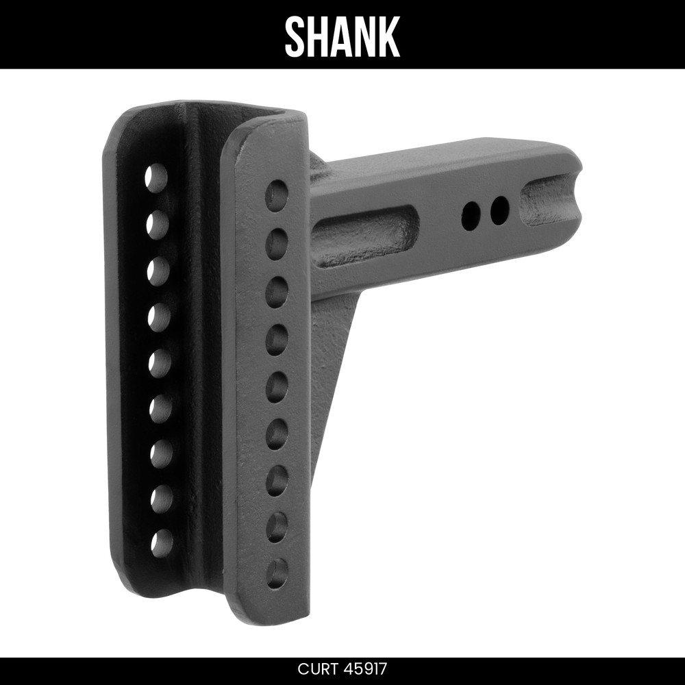 CURT Shank, Replacement, Adjustable Hitch Ball Mount, Fits 2.5 Receiver, 45917