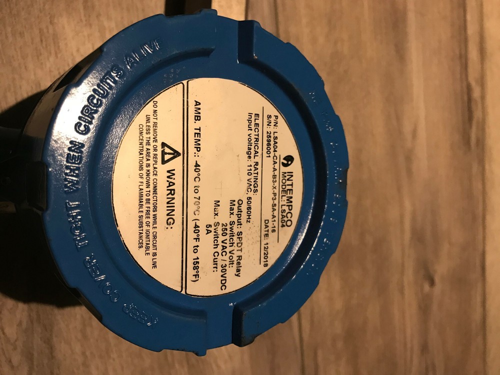 Intempco LSA04-CA-A-B3-X-P3-SA-A1-16 115VAC Capacitance Level switch probe 