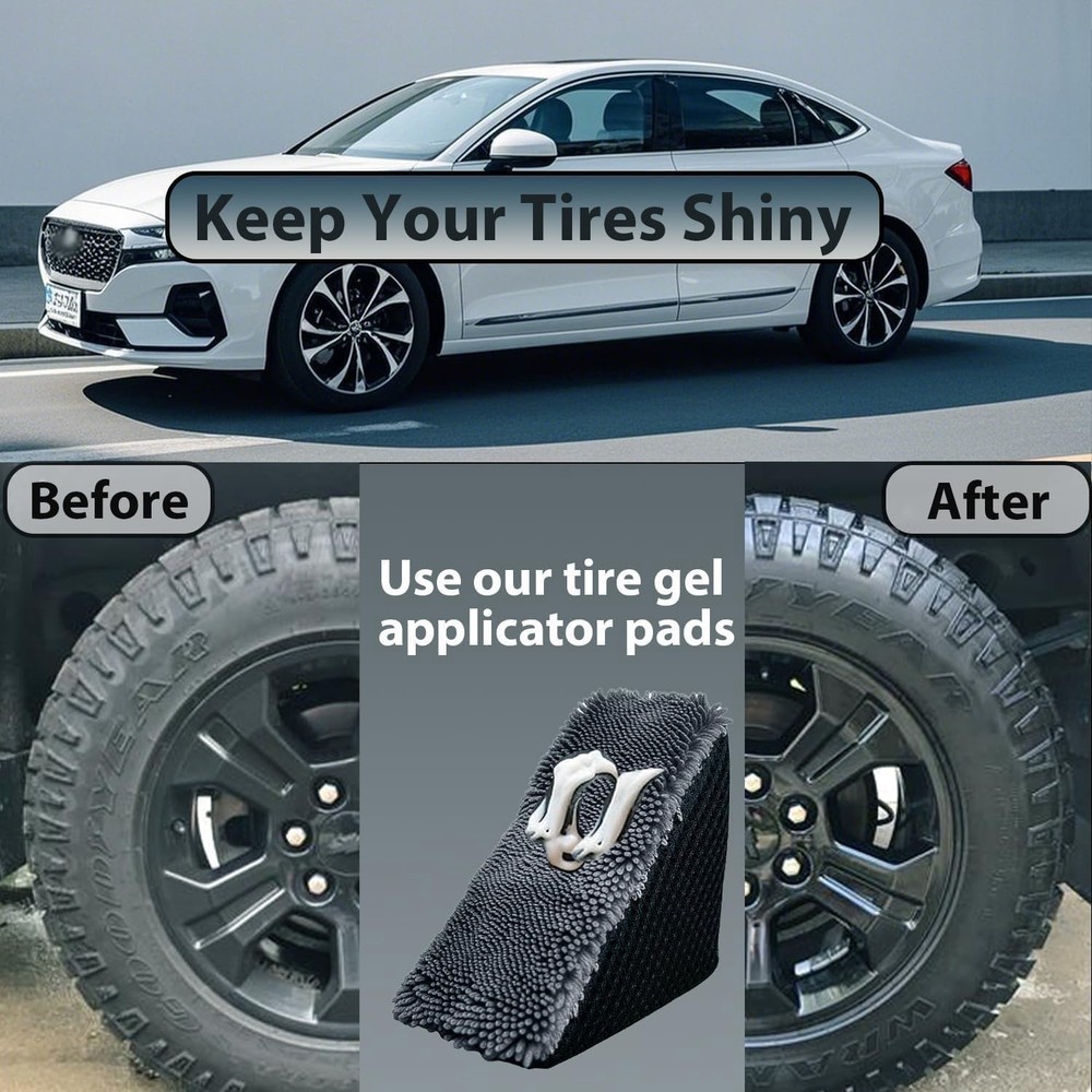 2 Pcs Triangle Tire Shine Applicator, Reusable Tire Dressing Applicator Pads,...