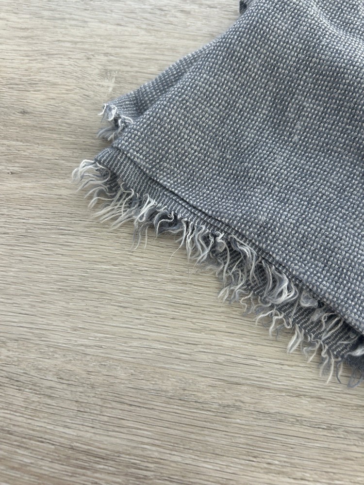 Infinity Scarf Cotton Fringe One Size Blue