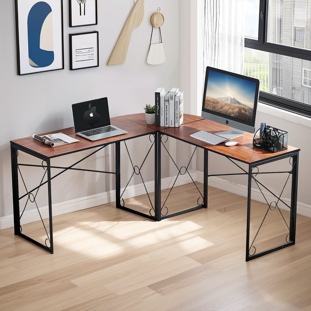 Folding Computer Desk Simple Laptop Table Home Office Workstation for Writing
