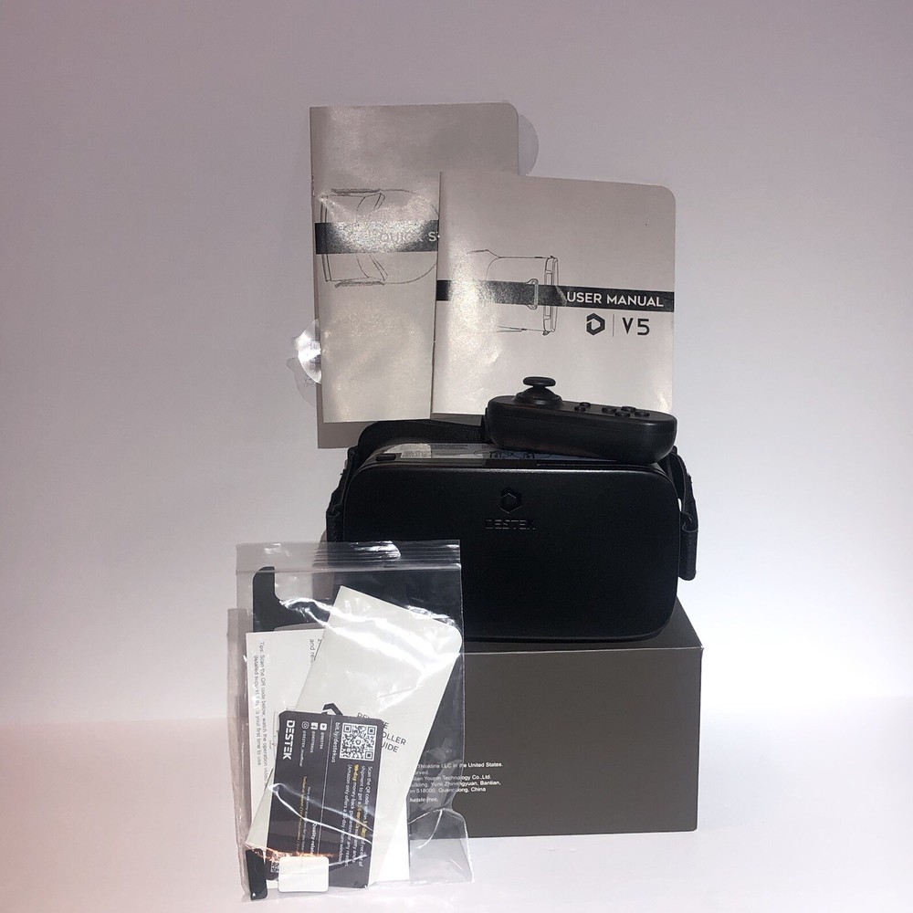 DESTEK V5 VR Headset/iPhone 13/12/11 /Samsung/Android with Controller/Black