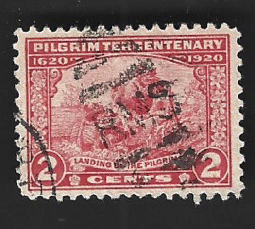 Scott# 549 2c Pilgrim Tercentenary Issue with "RMS" cancel - (B-14)