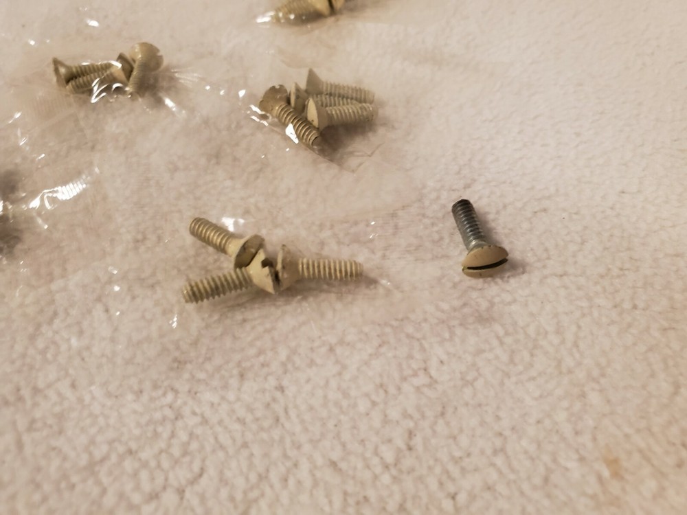 Vintage Leviton Eagle Switch Electrical Outlet Plate Screws ~ White Tan Ivory