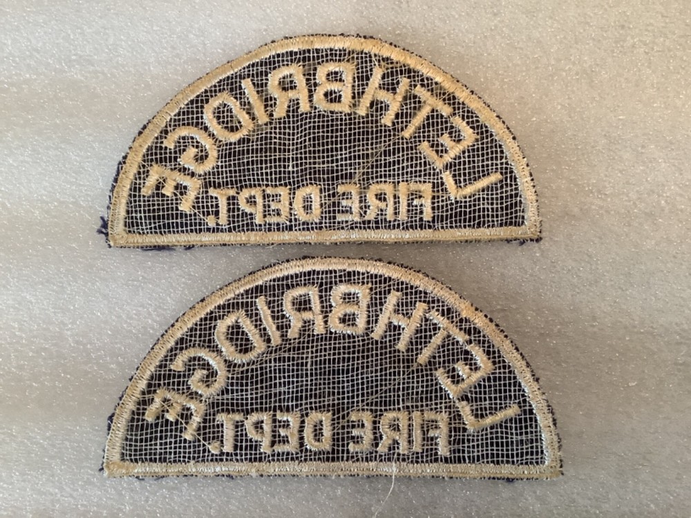2 - Lethbridge Fire Department Patches / Alberta / Cheesecloth Backing / 🇨🇦