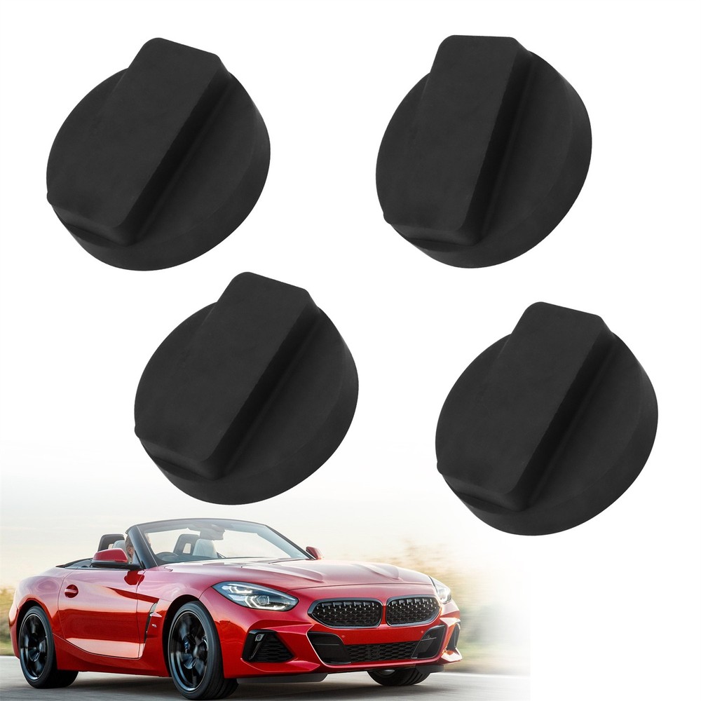 4pcs 0.87"x2.36" Jack Pad Support Rubber Frame Rail Protector Adapter for BMW