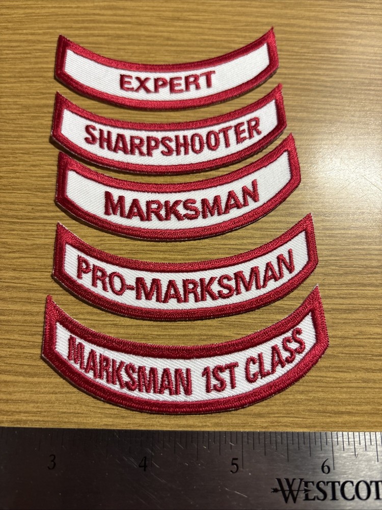 NRA Qualification Rocker Patch Set Red And White