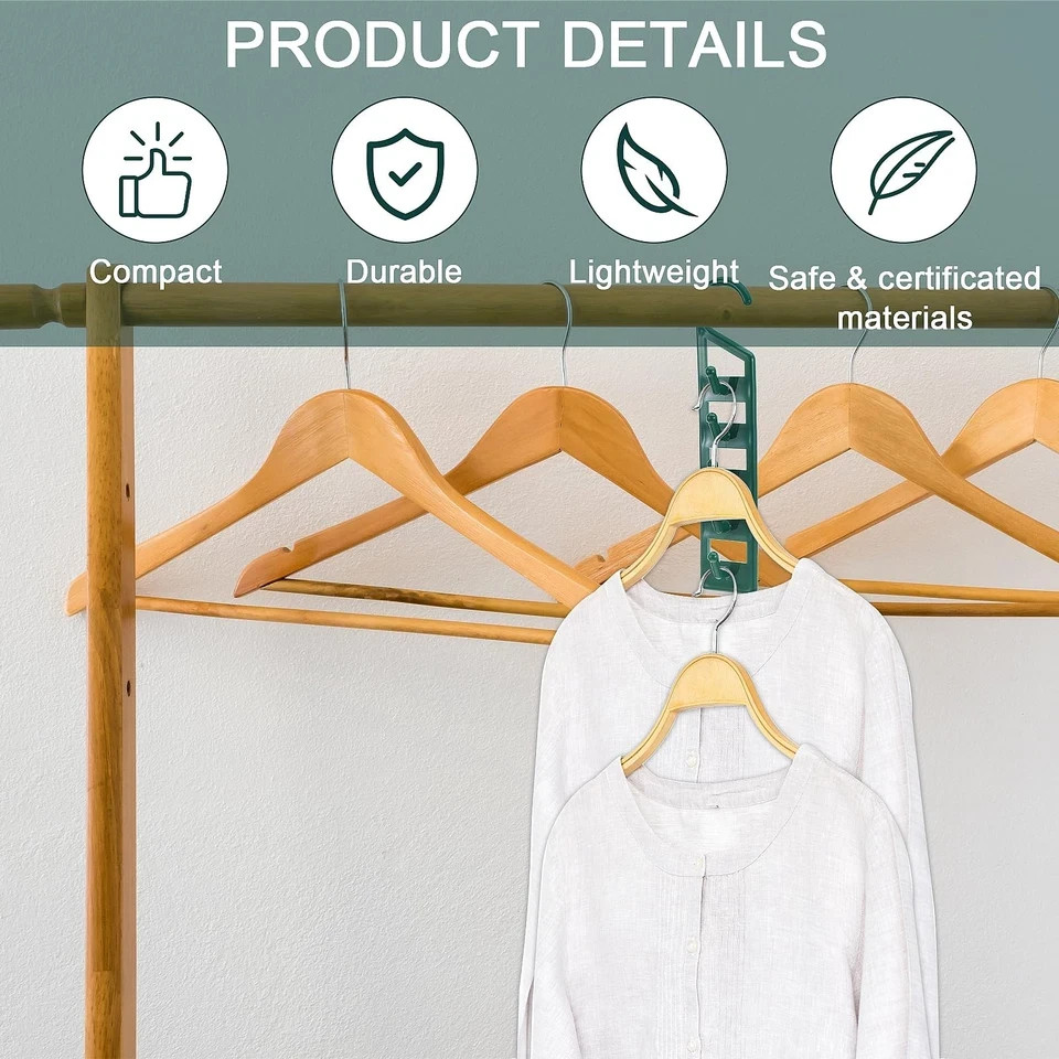 15 Pack Space Saving Hanger Holders Sturdy Plastic Clothes Hangers Multiple S