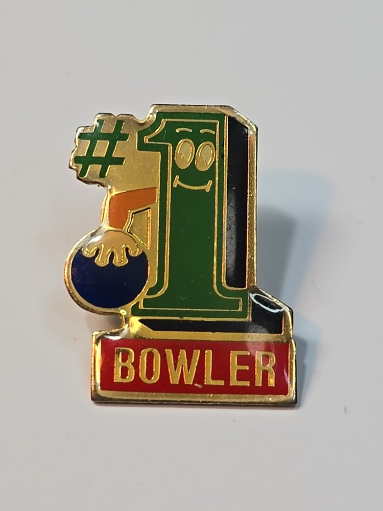 #1 Bowler With Smile Face Lapel Pin