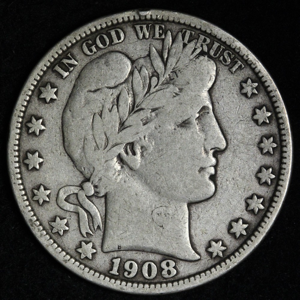 1908-D Barber Silver Half Dollar FINE+ E269 ZKCP