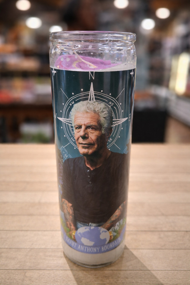 Anthony Bourdain Prayer Candle – Devotional Glass Jar