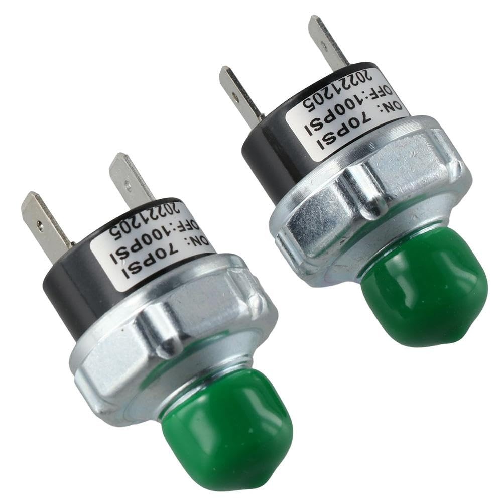 2Pcs Air Pressure Switch 1/4"-18 NPT Pressure Controller 70-100 PSI Low Press...