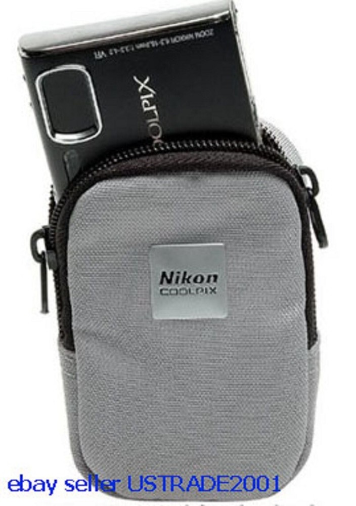NEW AUTHENTIC NIKON COOLPIX SILVER GREY CASE W/ LOGO FOR COMPACT DIGITAL CAMERA