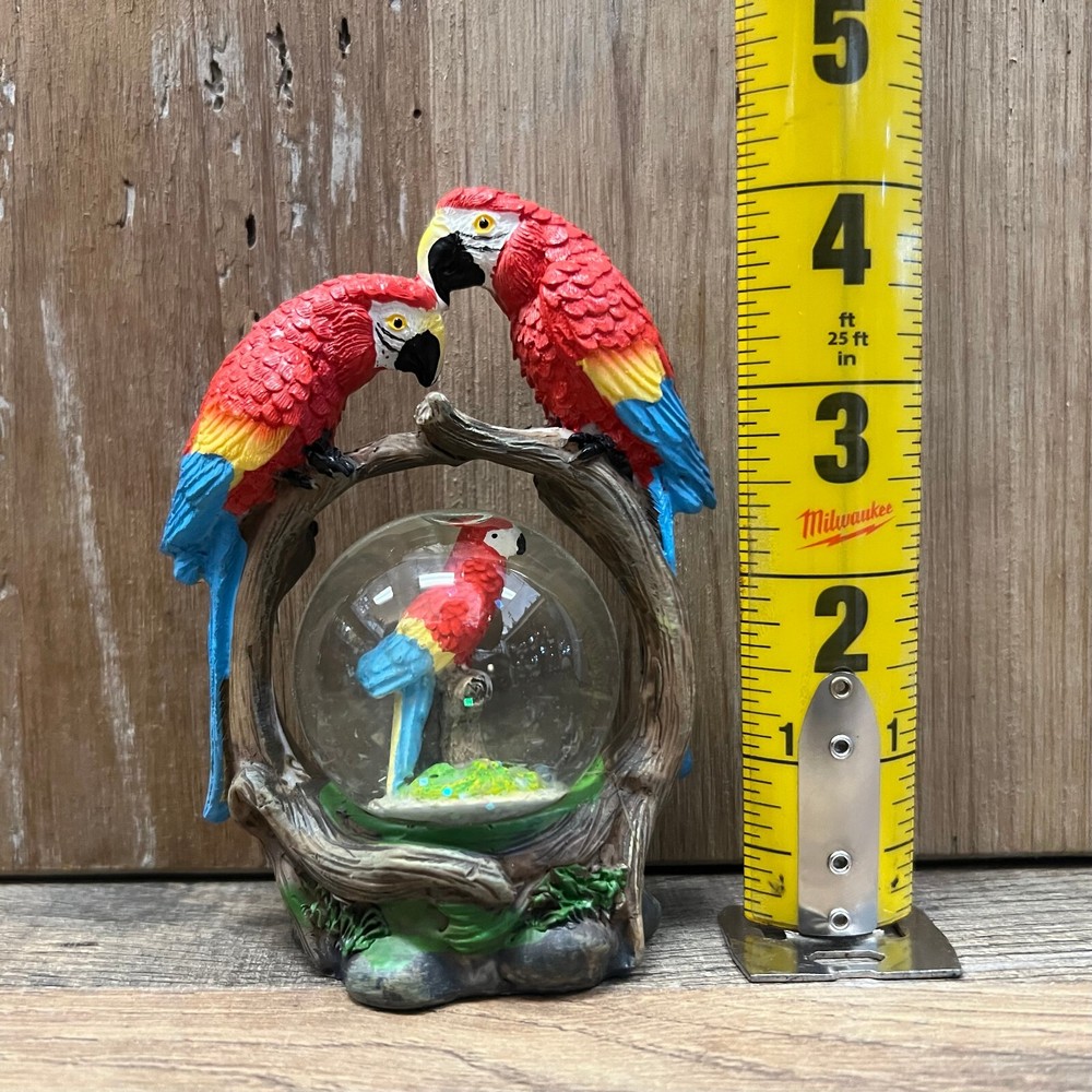 Parrots Resin Snowglobe 4" x 3"